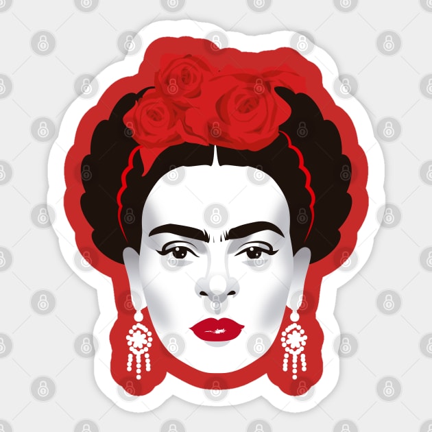 Frida Sticker by AlejandroMogolloArt